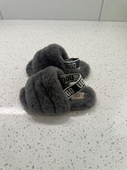 UGG Grey Furry Sldes