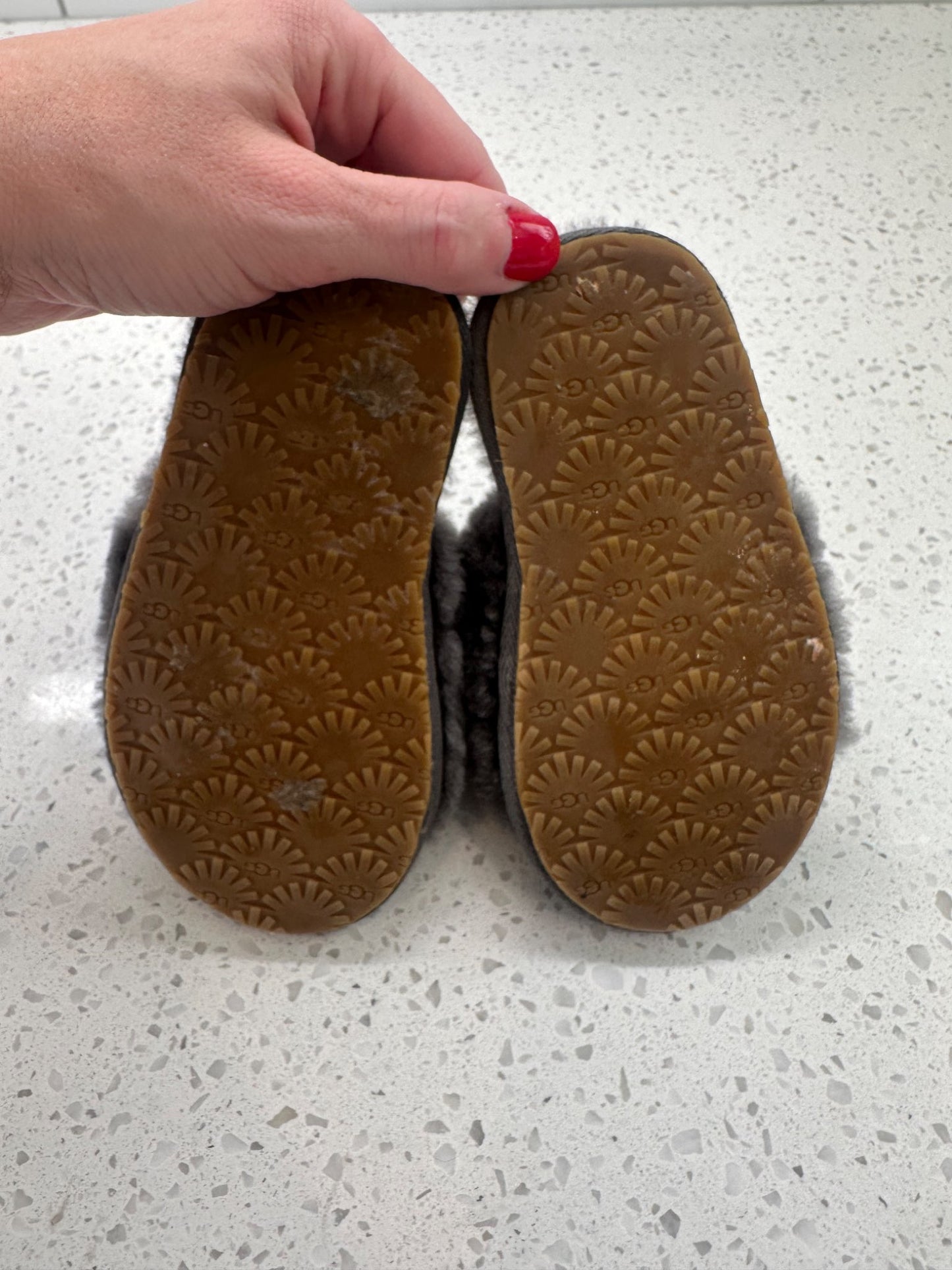 UGG Grey Furry Sldes