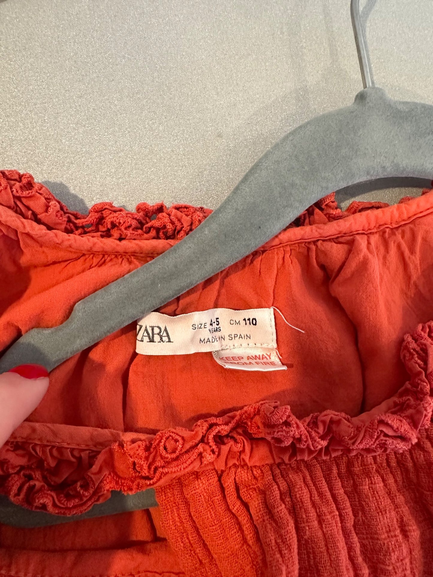Zara Orange Dress 4-5 Year, Kids 4/4T