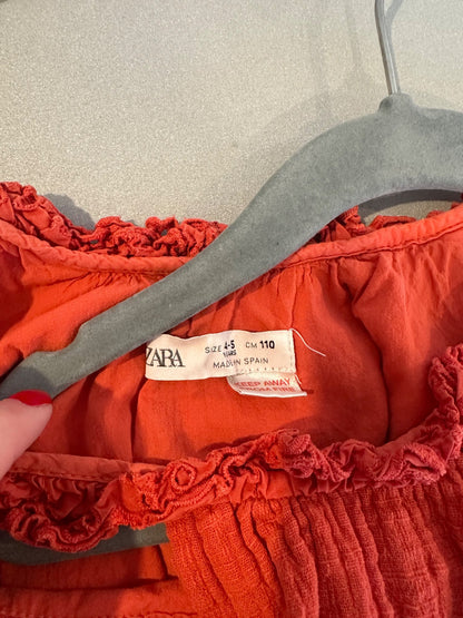 Zara Orange Dress 4-5 Year, Kids 4/4T