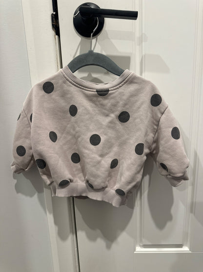 Zara polka dot sweatshirt 6-9 months, Kids 9 Month (6-9M)