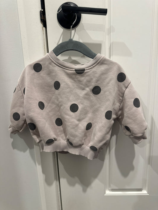 Zara polka dot sweatshirt 6-9 months, Kids 9 Month (6-9M)