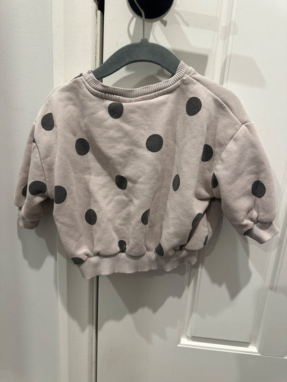 Zara polka dot sweatshirt 6-9 months, Kids 9 Month (6-9M)
