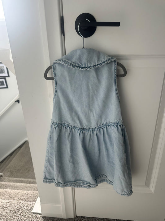 Zara Light Blue Denim Dress  5Y, Kids 5/5T (extra small)