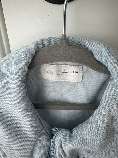 Zara Light Blue Denim Dress  5Y, Kids 5/5T (extra small)