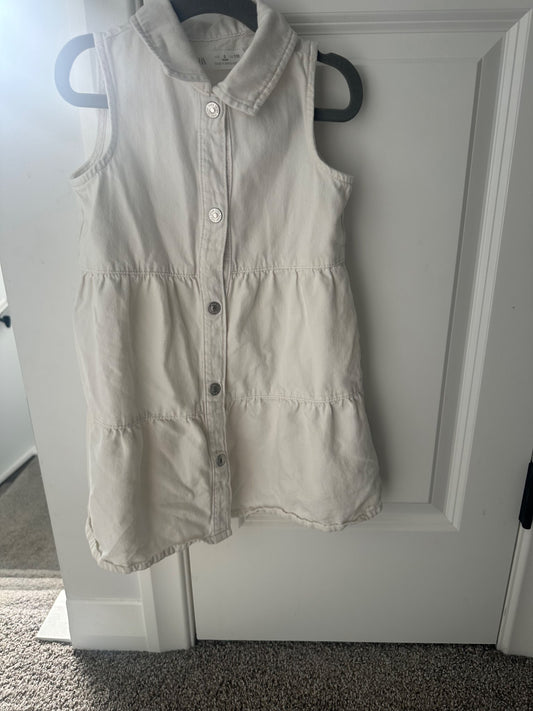 Zara white denim dress 5Y, Kids 5/5T (extra small)