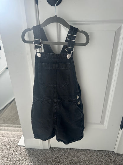 Zara black denim overall shorts, Kids 6/6X (extra small)