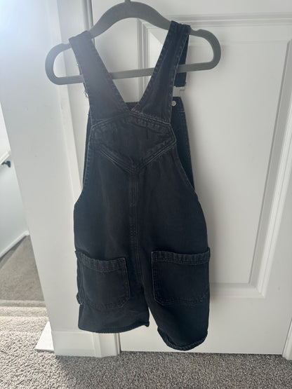 Zara black denim overall shorts, Kids 6/6X (extra small)