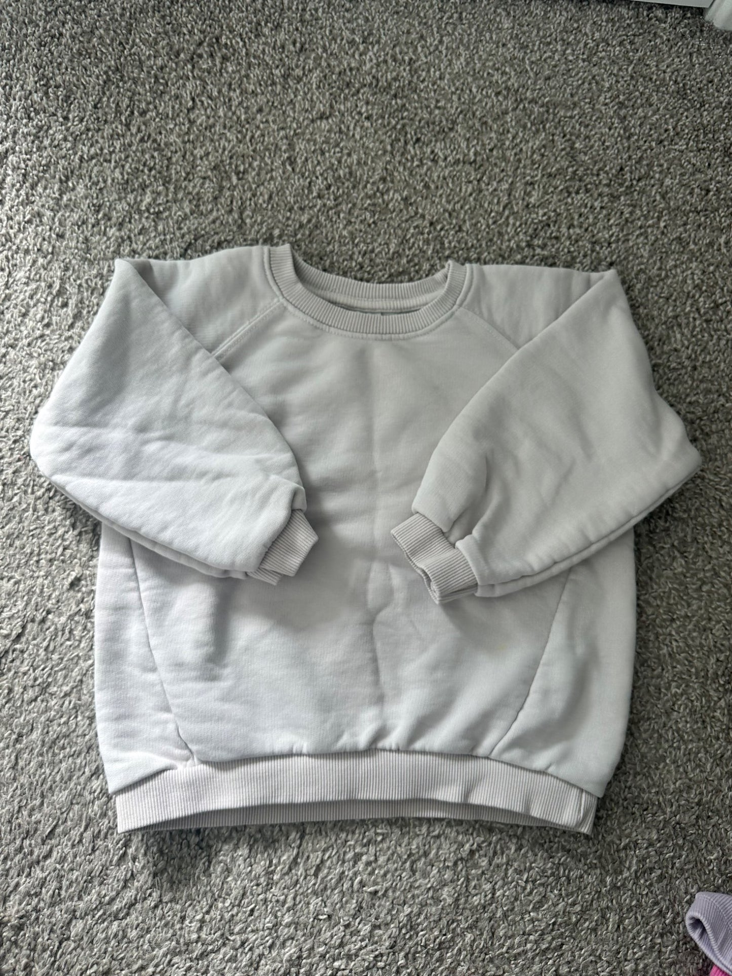 zara white crew sweatshirt, Kids 3T