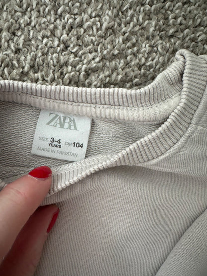 zara white crew sweatshirt, Kids 3T