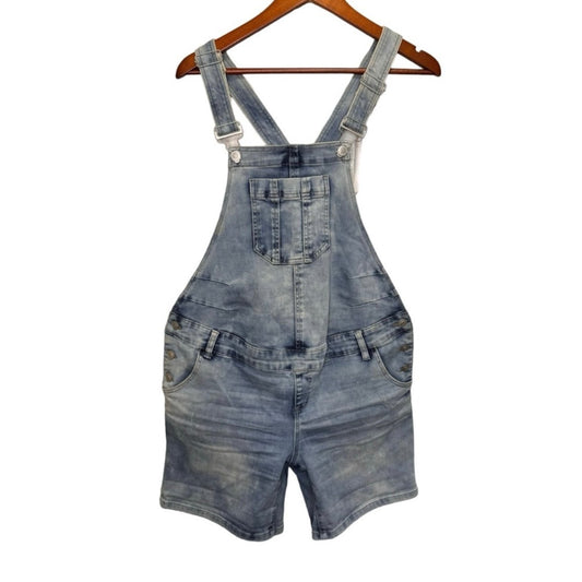 Thyme Maternity Blue Denim Shortalls Size Small, Maternity S (4-6)