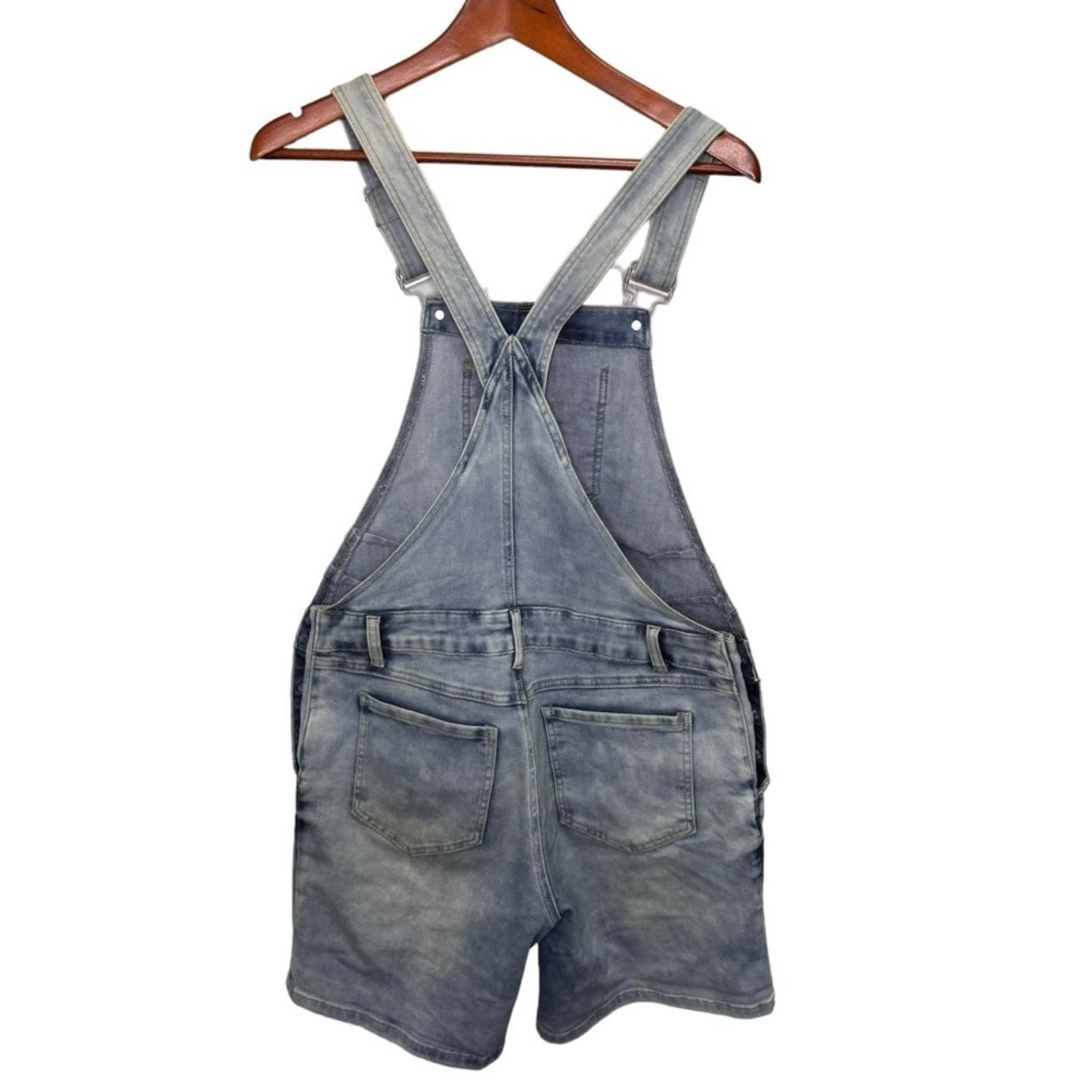 Thyme Maternity Blue Denim Shortalls Size Small, Maternity S (4-6)