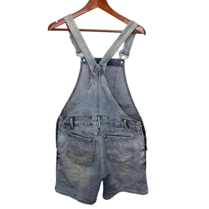 Thyme Maternity Blue Denim Shortalls Size Small, Maternity S (4-6)