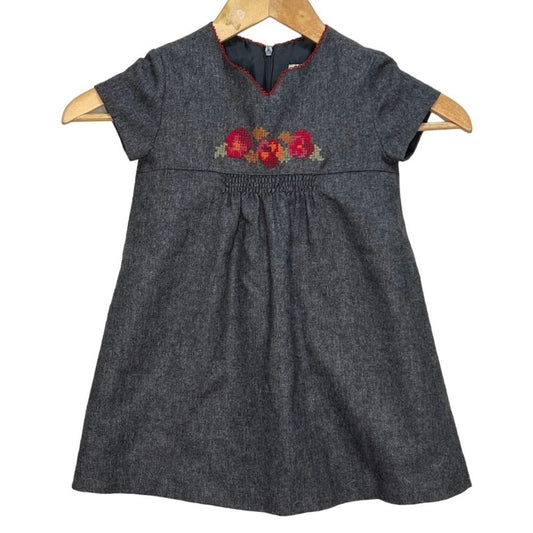 Zara Grey Wool Blend Dress Size 3, Kids 3T