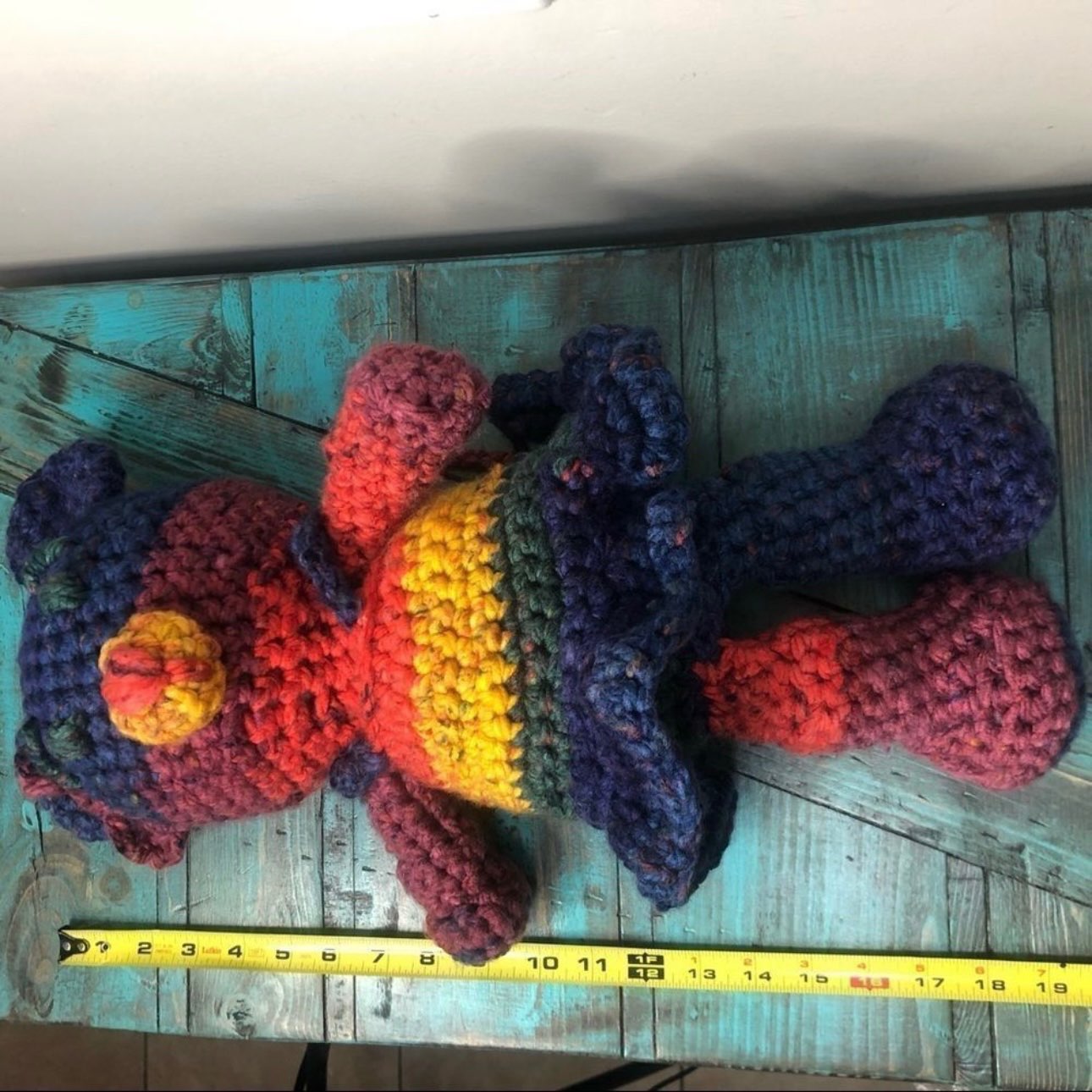 Knit Rainbow Teddy Bear
