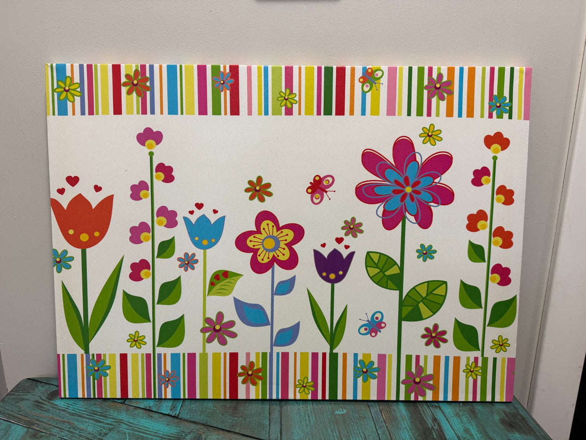 28" x 19.5" Floral Canvas Artwork