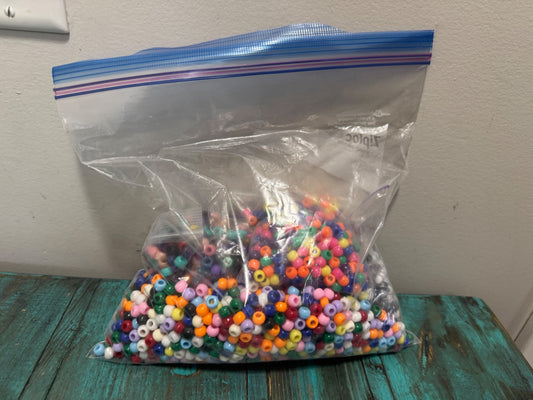 Large bag of misc plastic beads