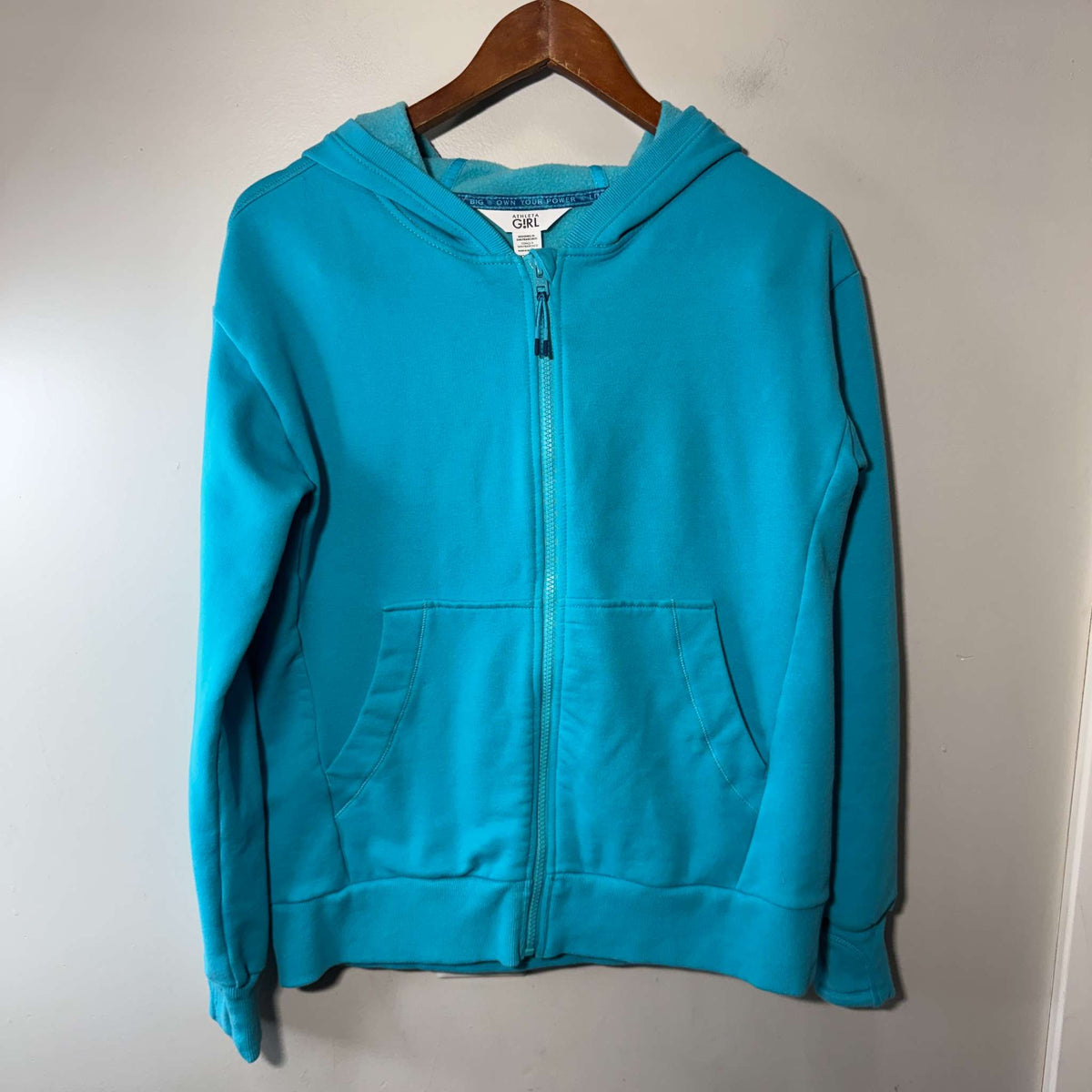 Size 16 Athleta Girl Blue Full Zip Sweater, Kids 16