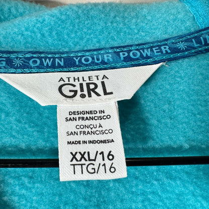 Size 16 Athleta Girl Blue Full Zip Sweater, Kids 16
