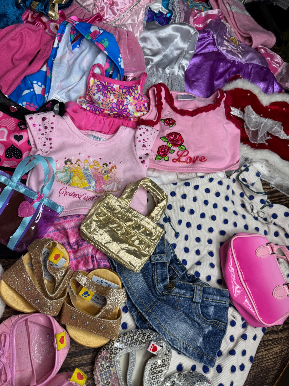54 Piece Clothing Lot of Build a Bear Outfits and Accessories