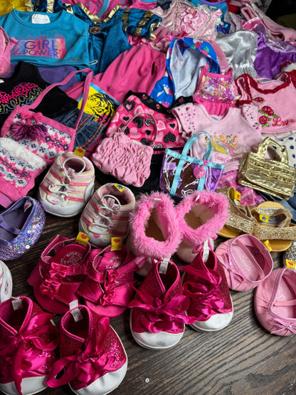 54 Piece Clothing Lot of Build a Bear Outfits and Accessories