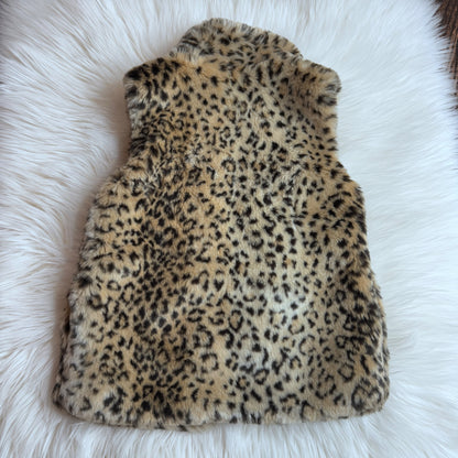 Size 5 Joe Fresh Leopard Print Faux Fur Vest, Kids 5/5T (extra small)