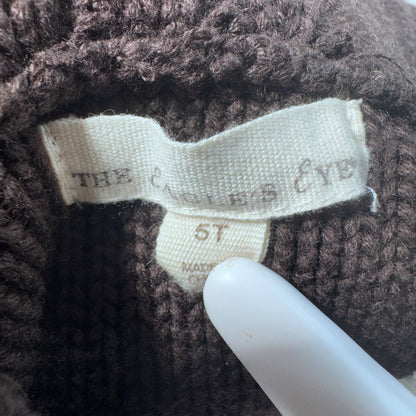 Size 5T eagle eye brown knit embroidered cardigan , Kids 5/5T (extra small)