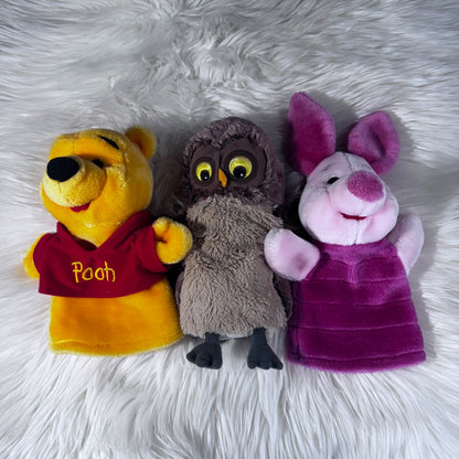 Disney Winnie the Pooh Piglet owl Plush Hand puppets