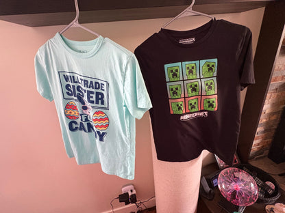 Minecraft and funny Easter t-shirt bundle, Kids 14