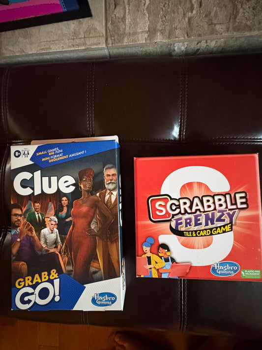 Travel board games by Hasbro