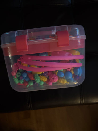 Clip on beads- hair bands and bracelets-EUC-