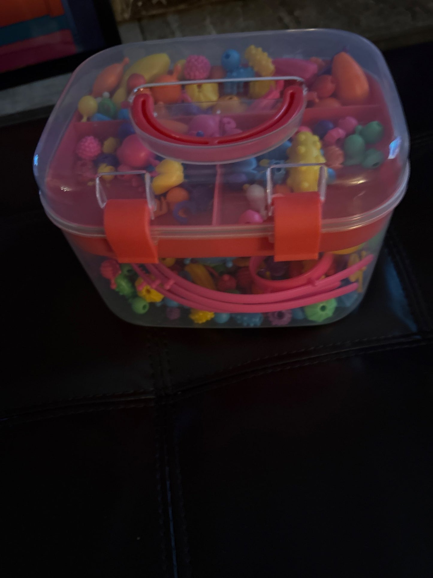 Clip on beads- hair bands and bracelets-EUC-