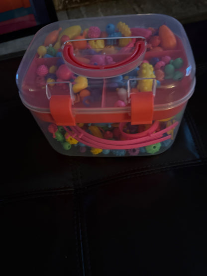 Clip on beads- hair bands and bracelets-EUC-