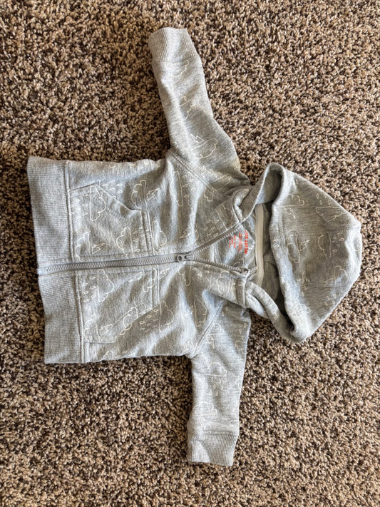 0-3 month grey hoodie , Kids 3 Month (0-3M)