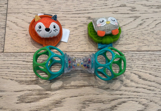 Infant wrist rattles and handheld rattle