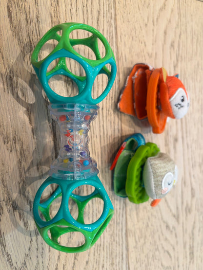 Infant wrist rattles and handheld rattle