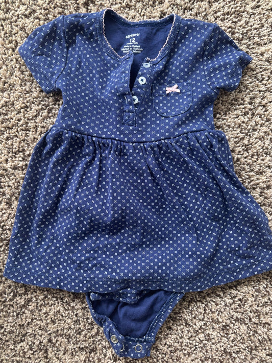12 months Carters navy dress , Kids 12 Month (9-12M)