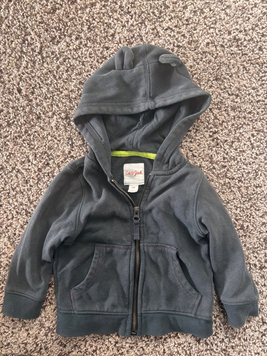 Cat and Jack 12 m hooded zip up sweater , Kids 12 Month (9-12M)