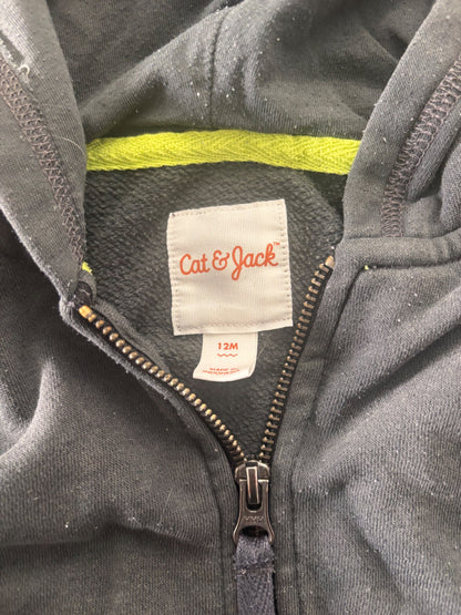 Cat and Jack 12 m hooded zip up sweater , Kids 12 Month (9-12M)