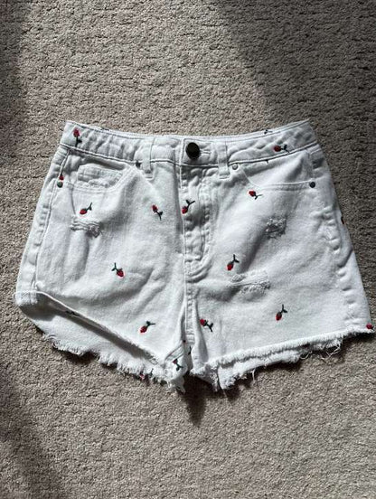 White shorts with flowers for 11-12yrs, Kids 12