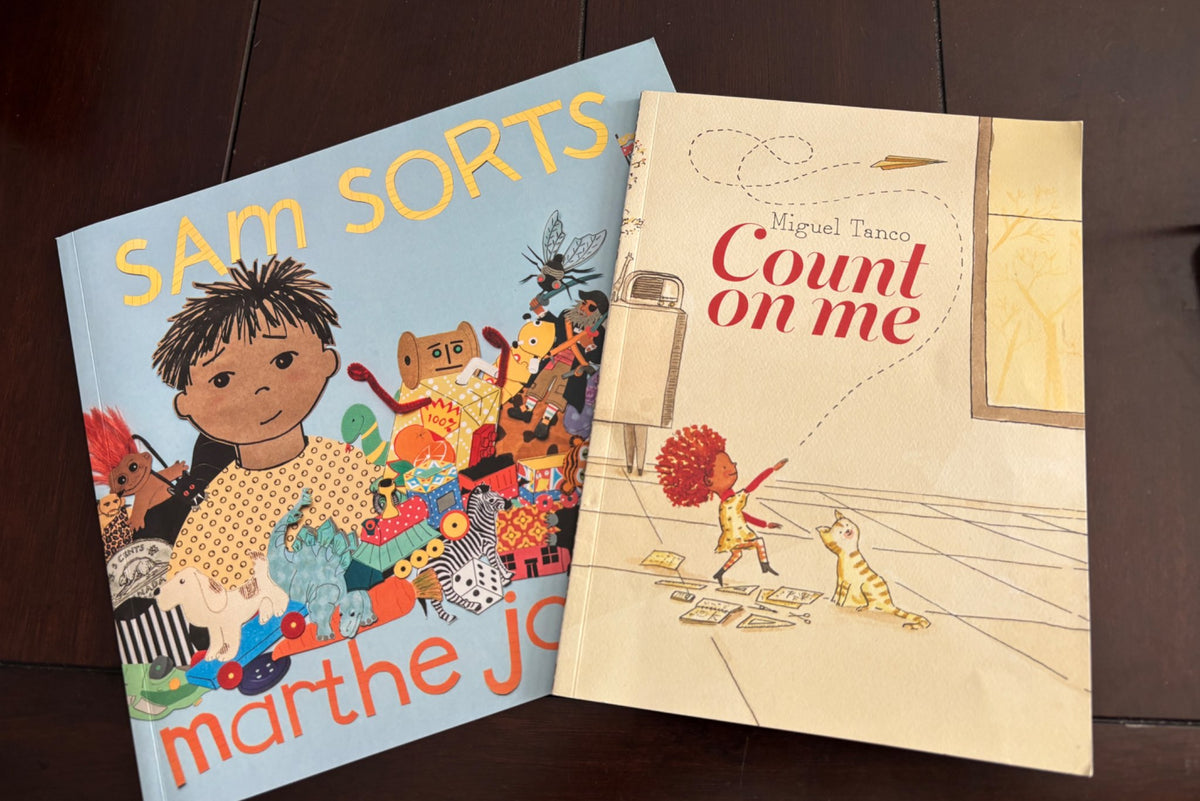 Set of 2 early math counting sorting story books