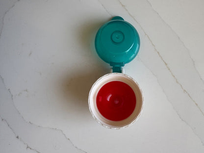 Set of 2 Purple and Teal Squeasy Snacker Bottles with 5 inserts (retails over $65.00)