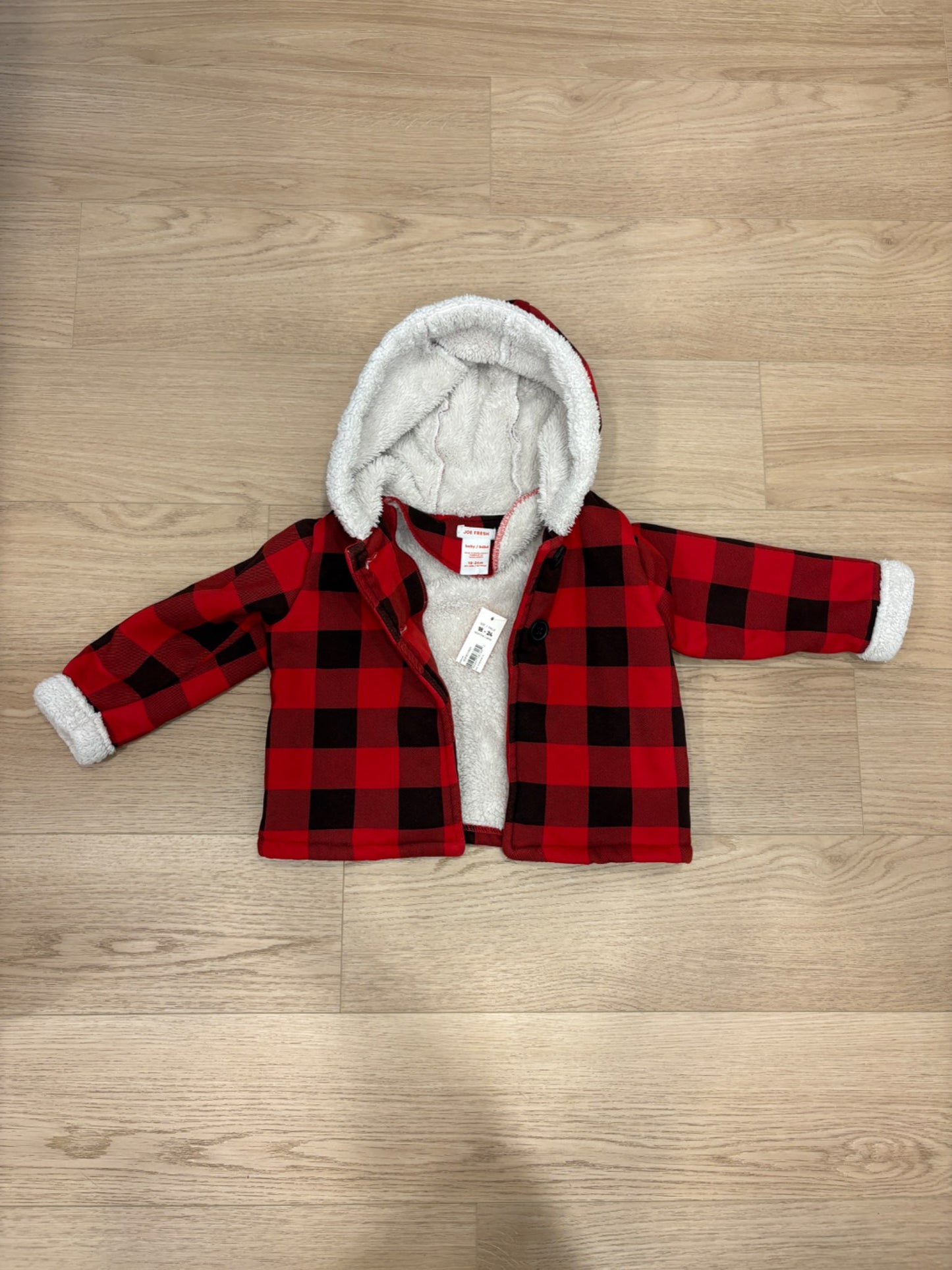 NWT - Buffalo Plaid Sweater/Jacket, Kids 24 Month (18-24M)