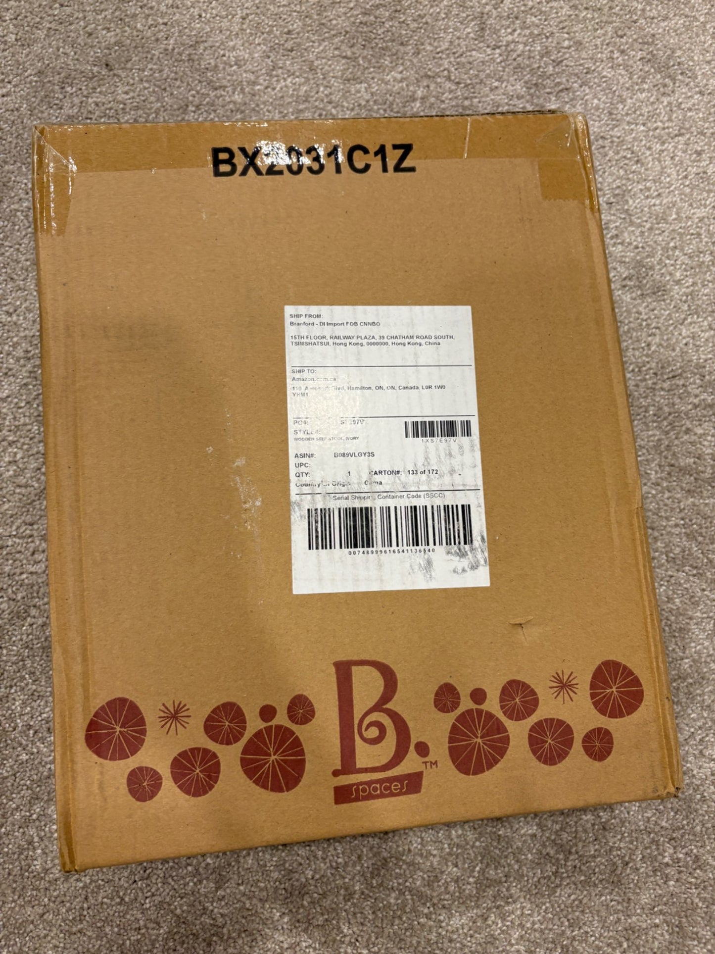 B. Toys – Step Stool for Kids – Ivory & Wood Stepping Stool - Brand New in Box