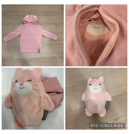 CUB COATS - Pink Kids Hoodie - transforms into a cute cat stuffy!, Kids 3T