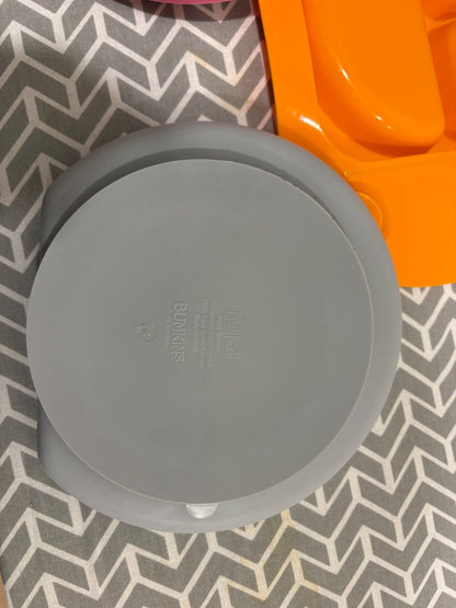 Set of 7 - Silicone eating plates & utensils  (retails over $140)