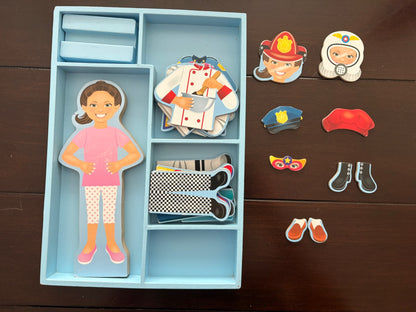 Magnetic Dress-Up Wooden Doll Pretend Play Set