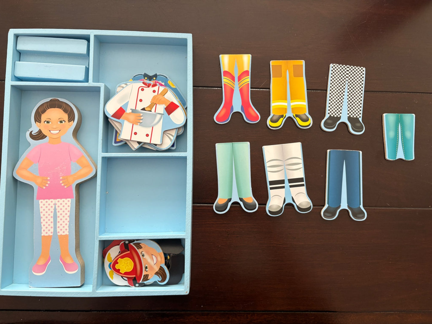 Magnetic Dress-Up Wooden Doll Pretend Play Set