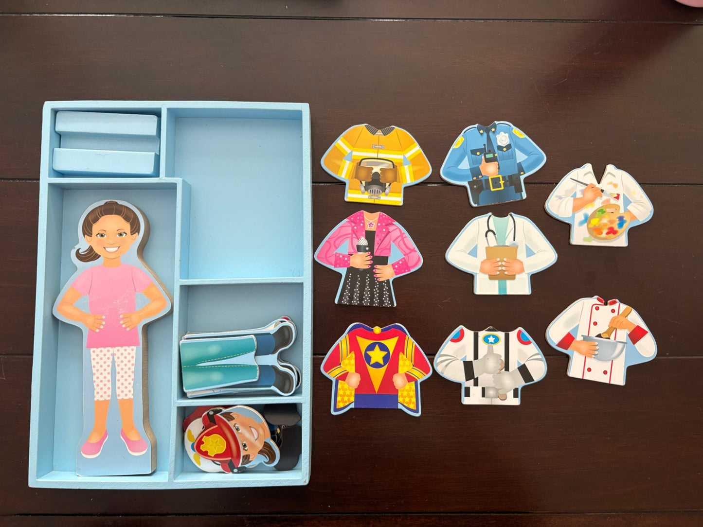 Magnetic Dress-Up Wooden Doll Pretend Play Set