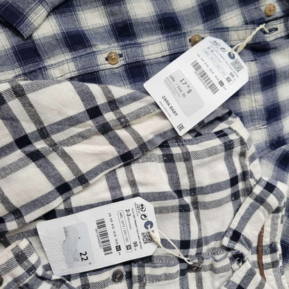 2 Zara Button Up Long sleeves Shirt 2-3T (Retail for $40.80), Kids 2T